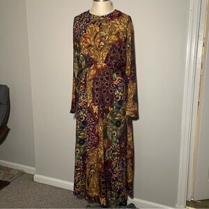 Vintage E. D. Michaels rayon long sleeve dress size 11/12
